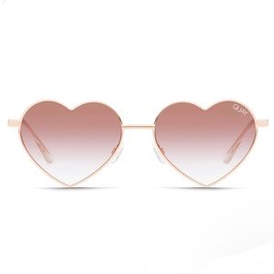 QUAY Heartbreaker Sunglasses Heart Shape Rosegold Frame Copper Gradient Lenses
